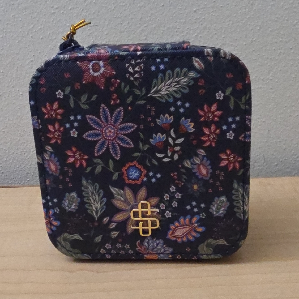 Simply Southern Floral Wallet with Blue and Gold Accents